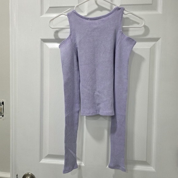 Daydreamer Rebel Girl Cold Shoulder Crop Top Lilac Haze Mineral Size XS - Picture 12 of 12